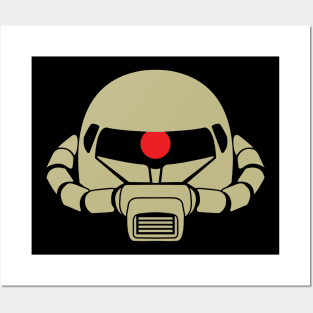 "Zaku II" in Olive, Stencil Posters and Art